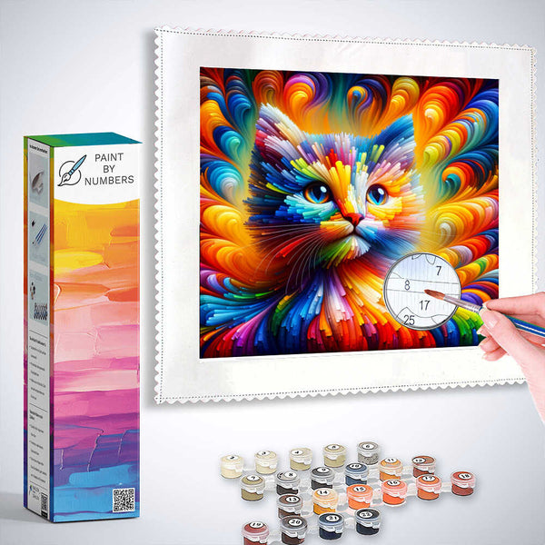 Paint by Numbers - Cat play of colors