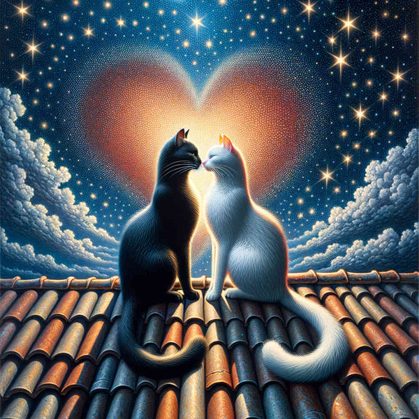 Paint by Numbers - Cat Parking Black and White