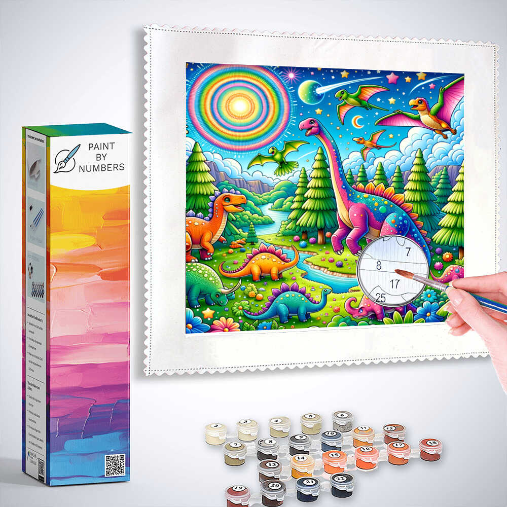 Paint by Numbers - Colorful dinosaur world