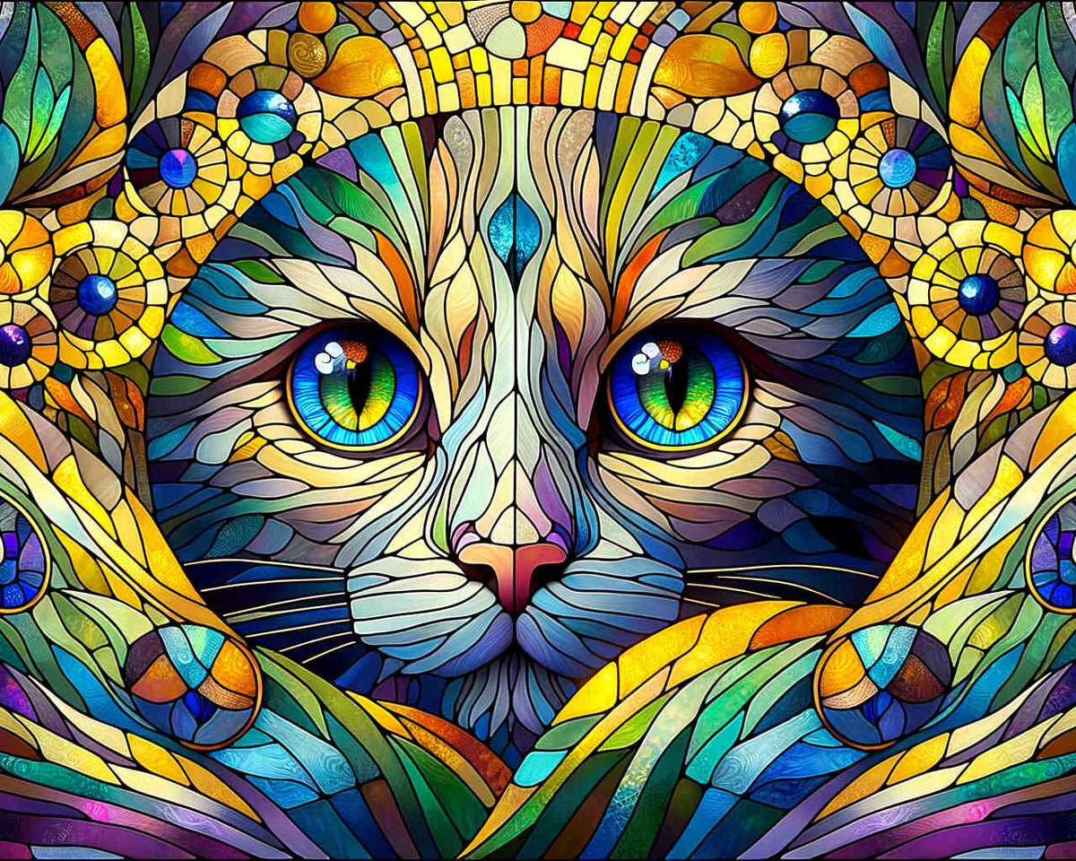 Paint by Numbers - Cats window picture