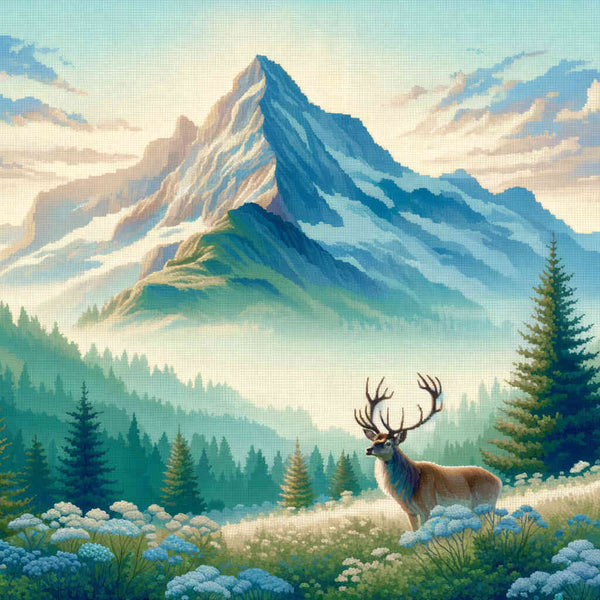 Paint by Numbers - Deer on mountain