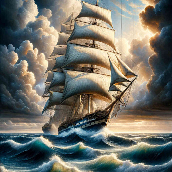 Sailing ship, Cloudy - Paint by Numbers