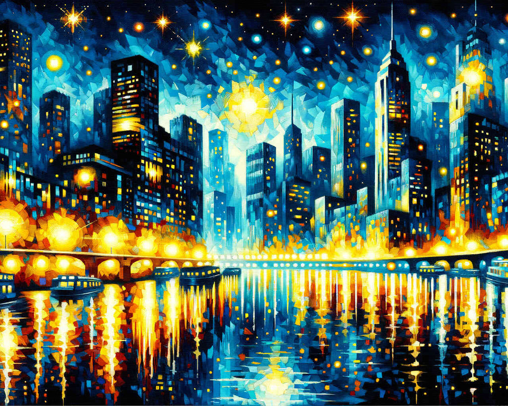 City by night artful - Paint by Numbers