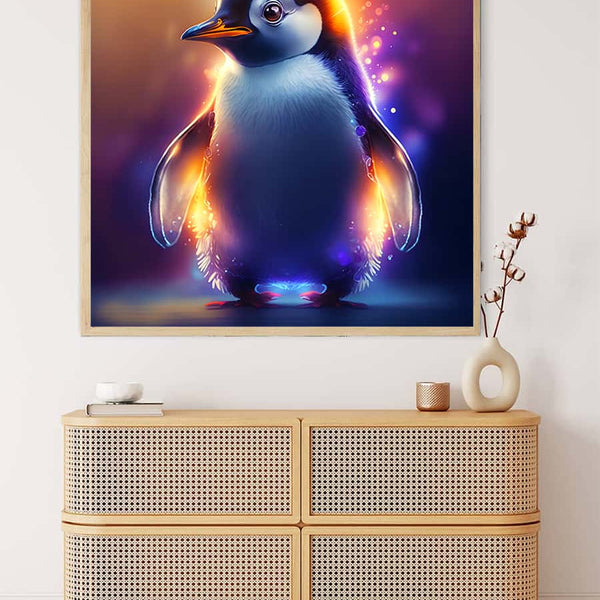 AB Diamond Painting - Leuchtender Pinguin - gedruckt in Ultra-HD - AB Diamond, Neu eingetroffen, Pinguin, Quadratisch, Tiere