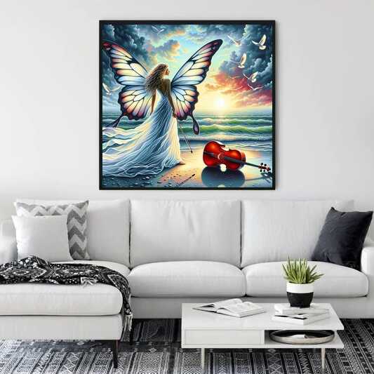 Paint by Numbers - Butterfly Woman with Instrument