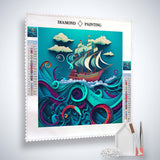 Diamond Painting - Tiefsee Papartart - gedruckt in Ultra-HD - Abstrakt, Meer, Neu eingetroffen, Quadratisch, Retro
