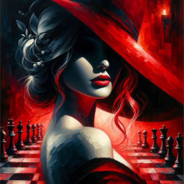 Paint by Numbers - Woman in red and black