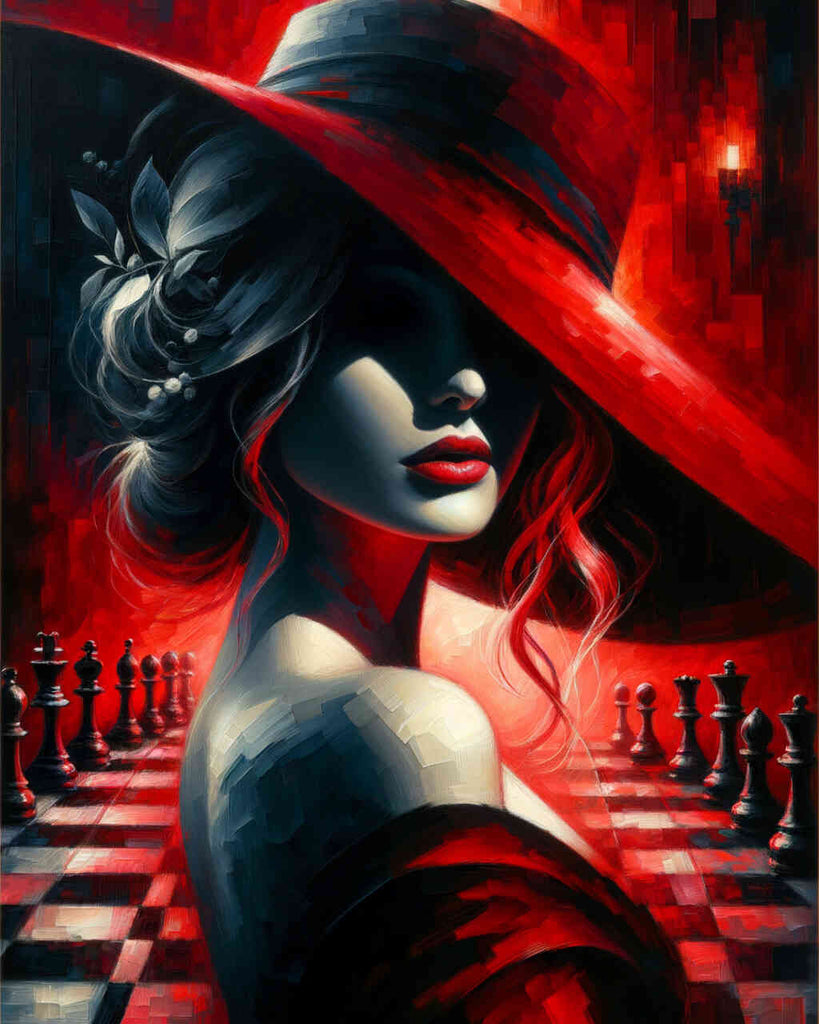 Paint by Numbers - Woman in red and black