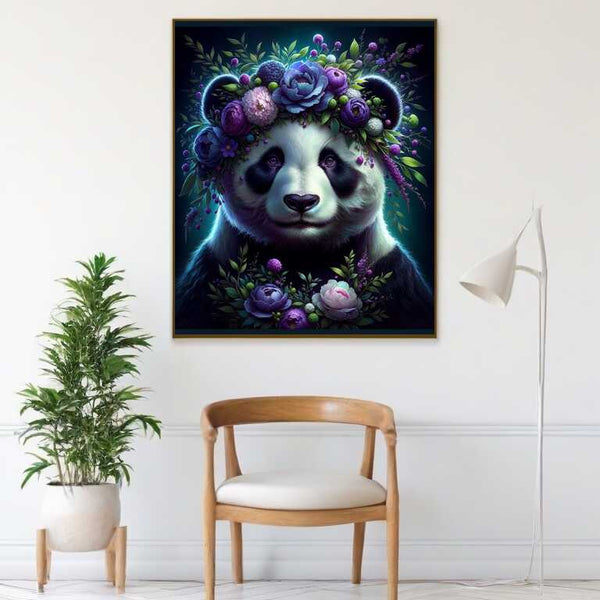 Paint by Numbers - Panda with flower decoration