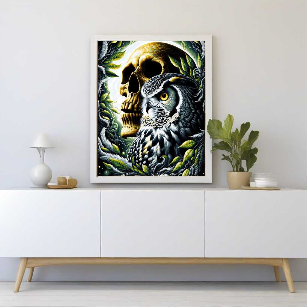 Paint by Numbers - Skull with Owl