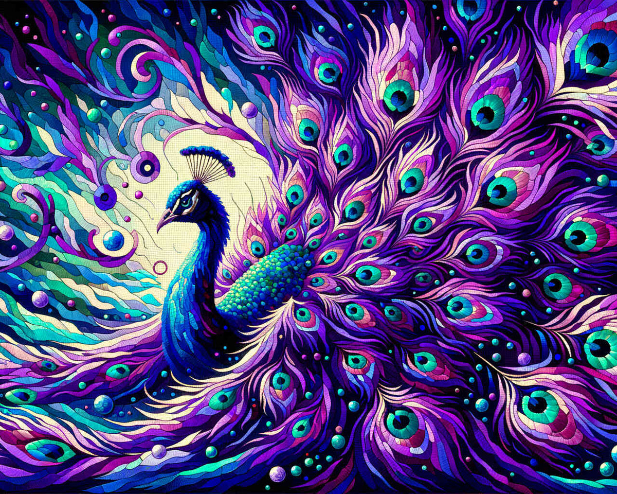 Paint by Numbers - Purple peacock