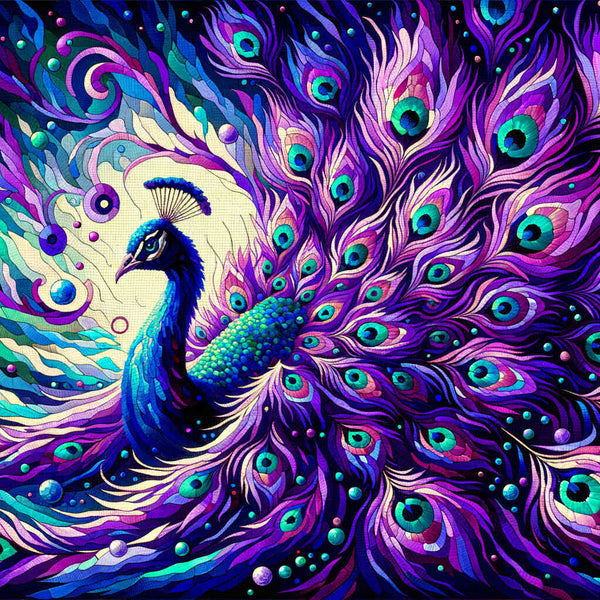 Paint by Numbers - Purple peacock