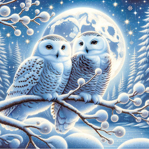 Paint by Numbers - Snowy owls couple