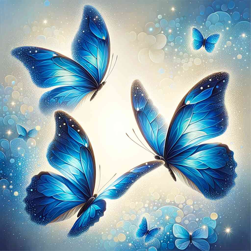 Paint by Numbers - Three Blue Butterflies