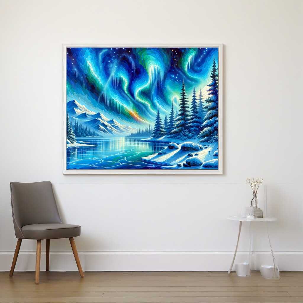 Paint by Numbers - Polar Lights in Blue