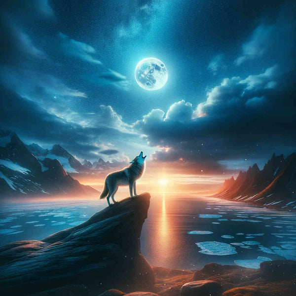 Paint by Numbers - Wolf on a Rock Ledge