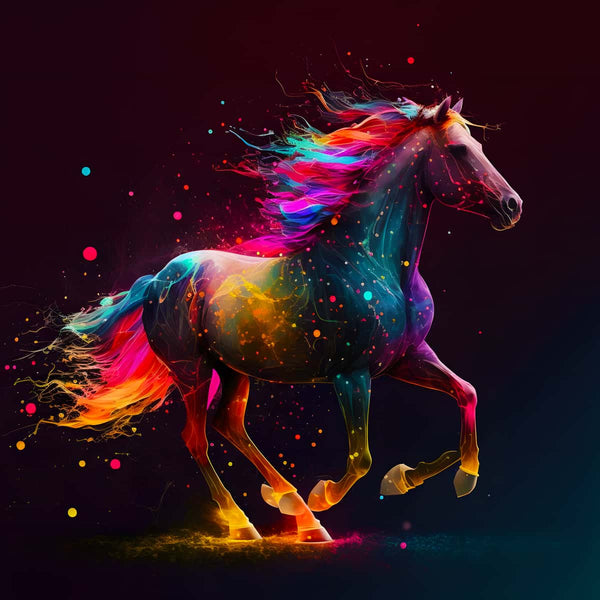 Vibrant horse diamond painting kit with colorful design - AB Diamond Painting. Art that sparkles with Paint by Numbers.