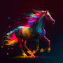 Vibrant horse diamond painting kit with colorful design - AB Diamond Painting. Art that sparkles with Paint by Numbers.