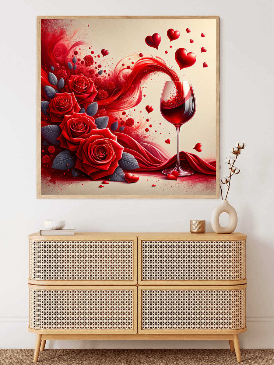 Paint by Numbers - Red wine and roses
