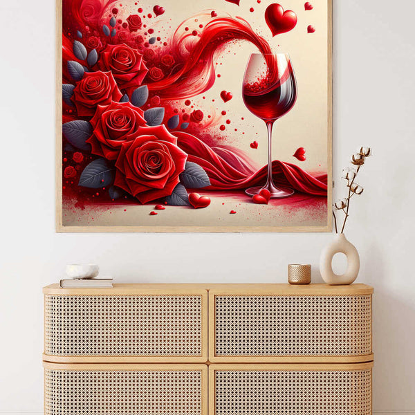 Paint by Numbers - Red wine and roses