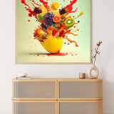 AB Diamond Painting - Fruit Explosion Destroy: Vibrant fruit splashes in a paint by numbers style art on a professional canvas ready to sparkle