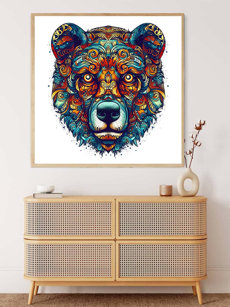 Diamond Painting - Bär Frontal - gedruckt in Ultra-HD - Bär, Neu eingetroffen, Quadratisch, Tiere
