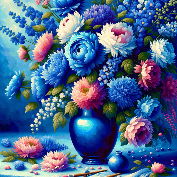 Blue flower vase - Paint by Numbers