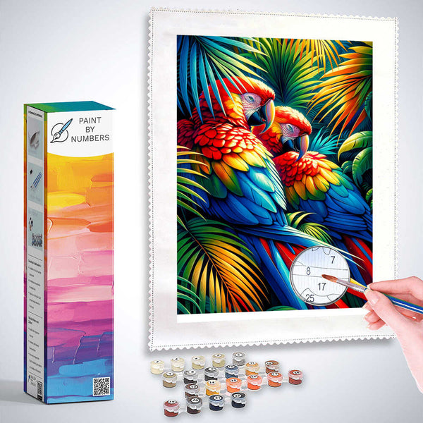 Paint by Numbers - Parrots Under Palm
