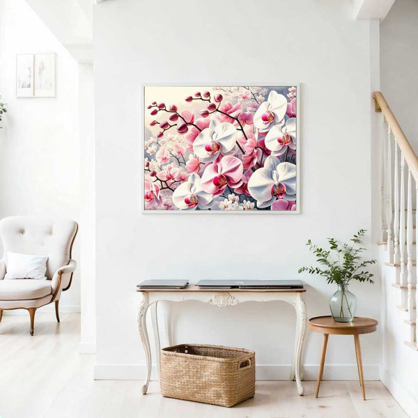 Paint by Numbers - Pink and white orchids