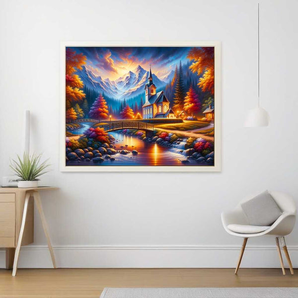 Church in mountain landscape - Paint by Numbers