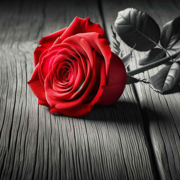 Paint by Numbers - Rose on wood
