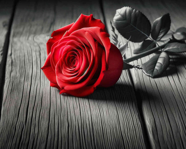 Paint by Numbers - Rose on wood