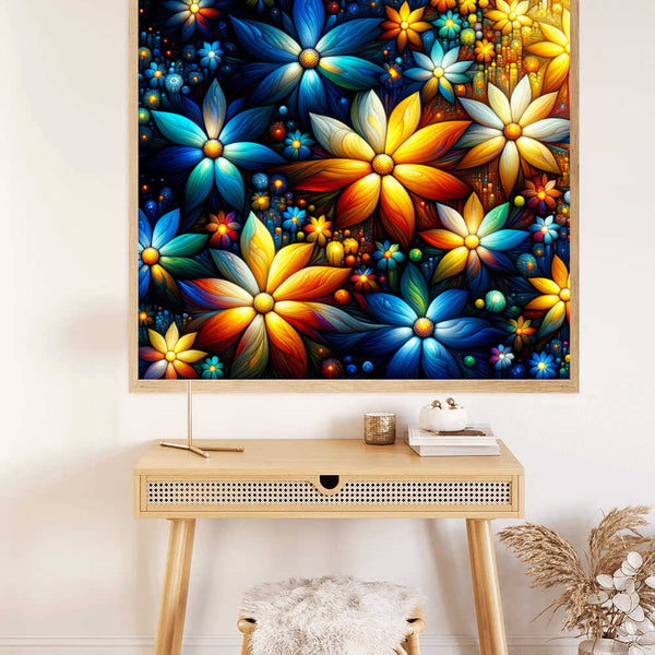 Paint by Numbers - Colorful Flowers on Black