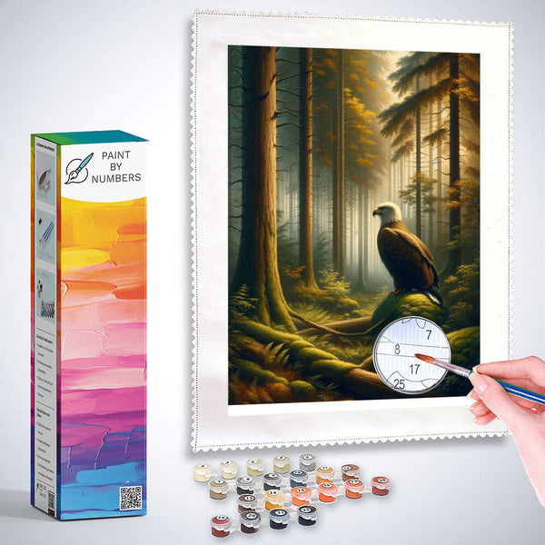 Paint by Numbers - Eagle sitting in the forest