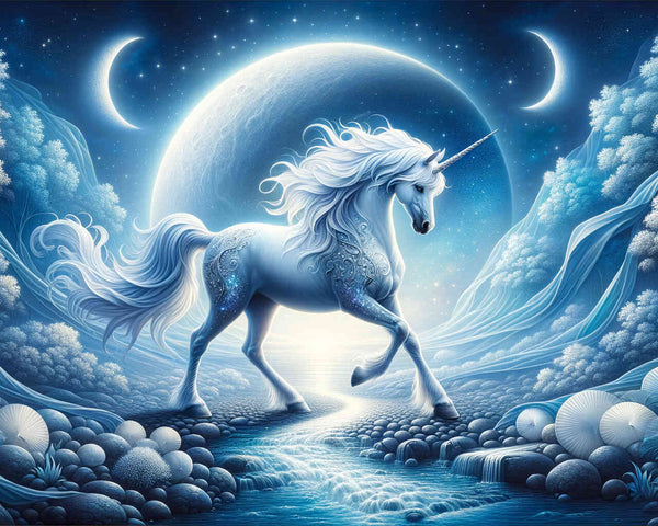 Paint by Numbers - Unicorn in the moon