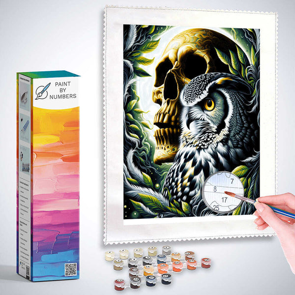 Paint by Numbers - Skull with Owl