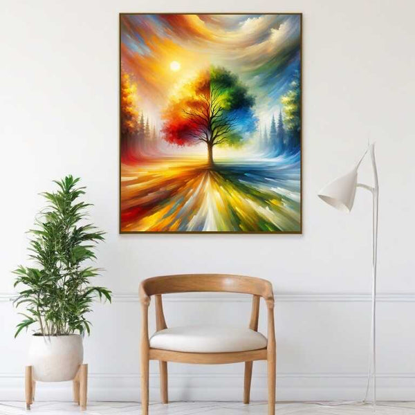 Paint by Numbers - Seasons tree, sun