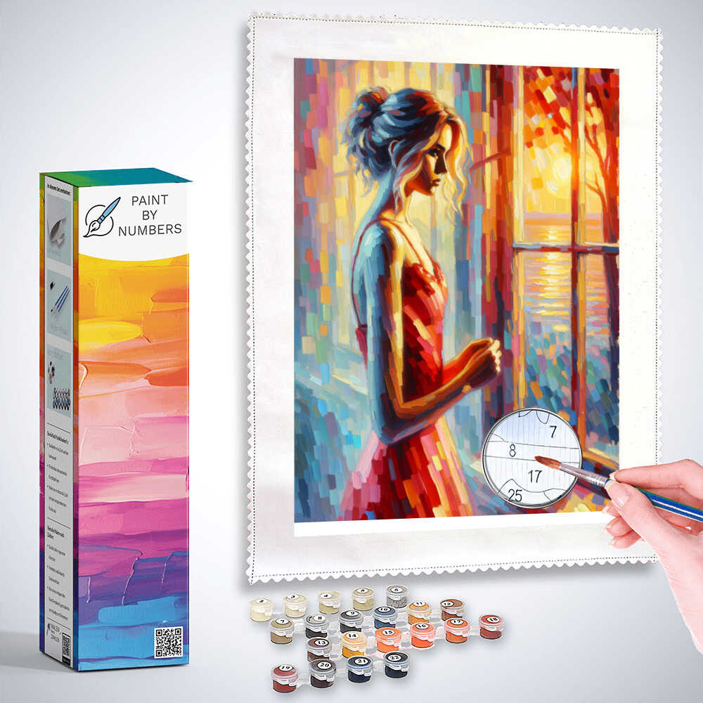 Woman in front of the window - Paint by Numbers