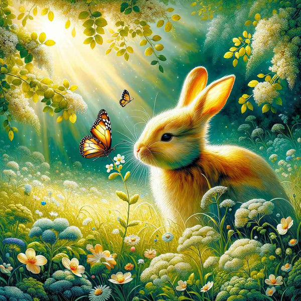 Paint by Numbers - Rabbit with butterfly