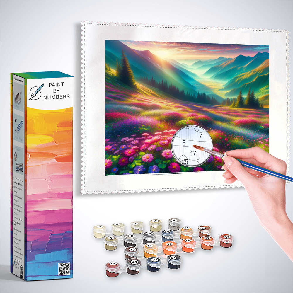 Paint by Numbers - Flower meadow of the mountains