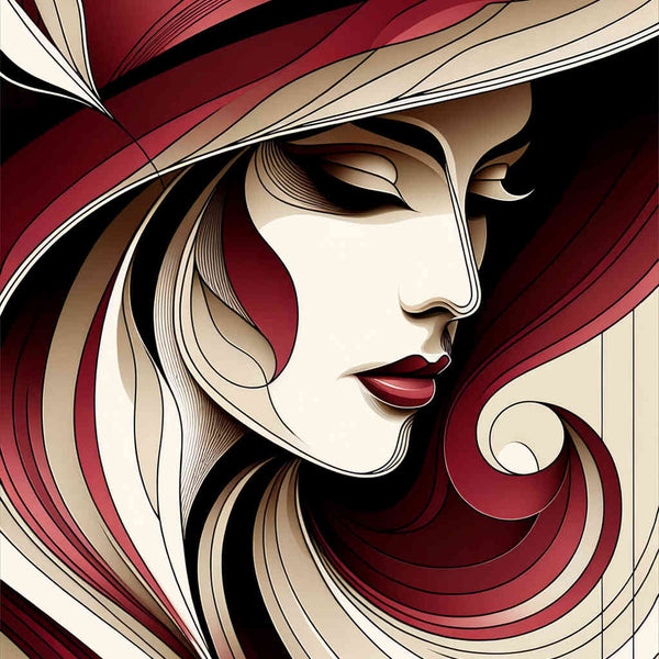 Woman with hat - Paint by Numbers