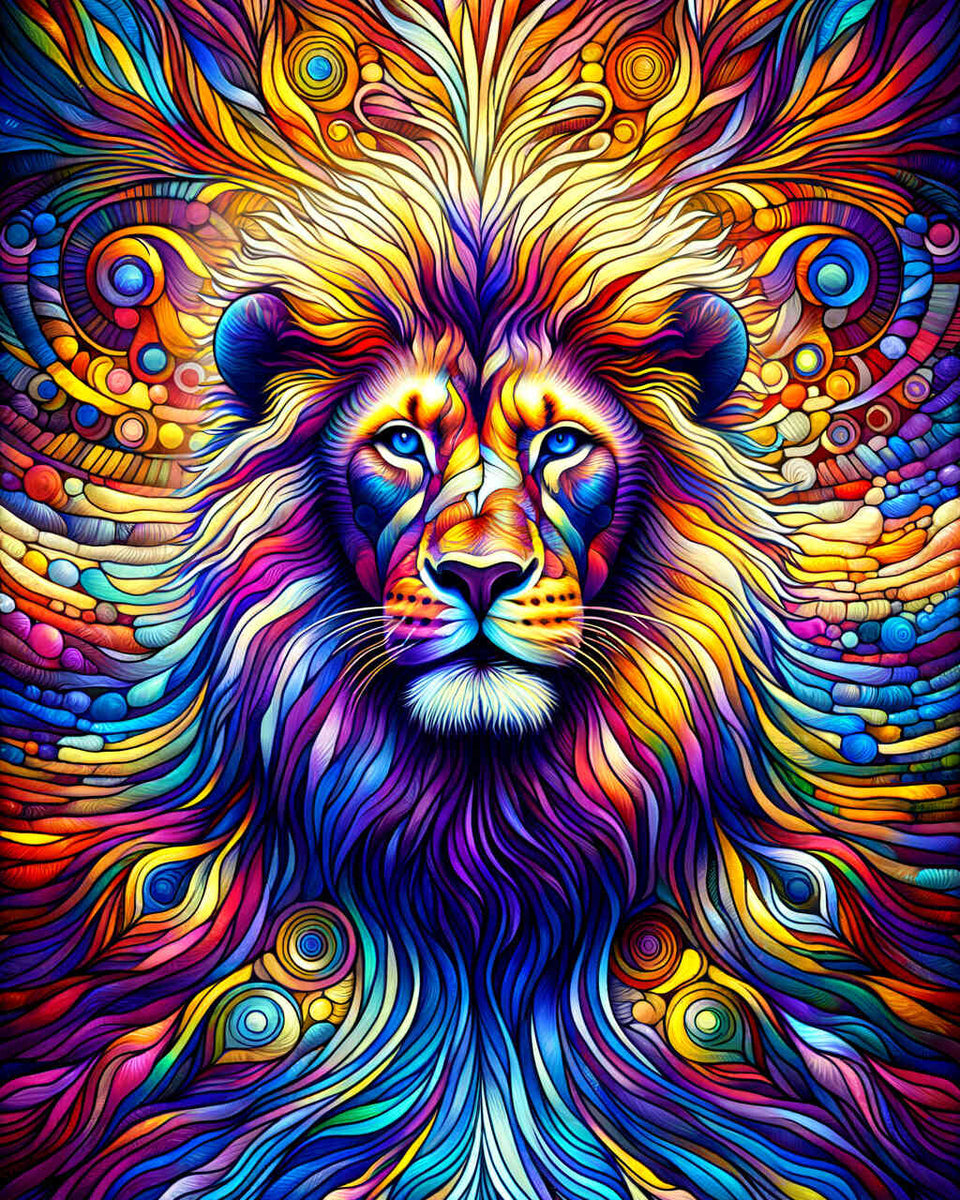 Paint by Numbers - Lion play of colors