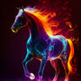 Diamond Painting - Fantastic Horse with vibrant, fiery colors. Paint by Numbers kit, featuring enhanced acrylic diamonds and tools.