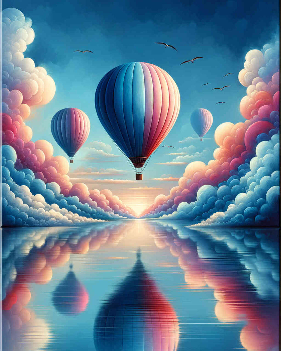Balloon over the sea - Paint by Numbers