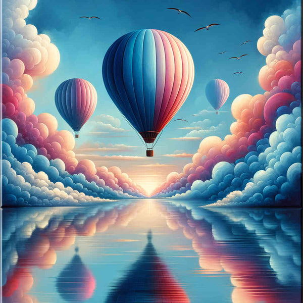 Balloon over the sea - Paint by Numbers