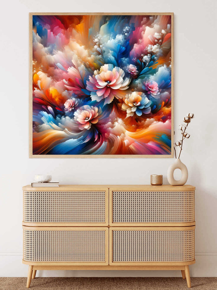 Paint by Numbers - Abstract flowers, colorful