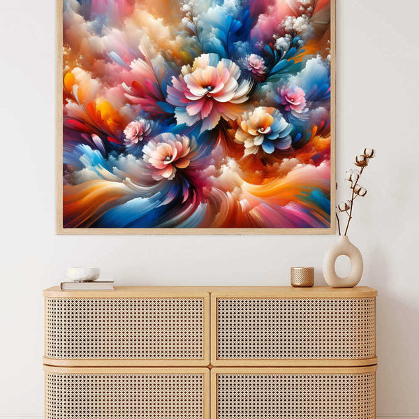 Paint by Numbers - Abstract flowers, colorful