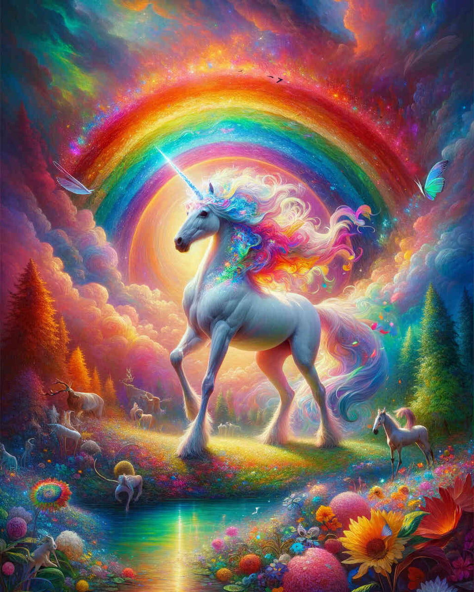 Rainbow and unicorn - Paint by Numbers