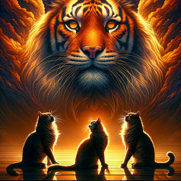 Paint by Numbers - Tiger and panther, mirror images