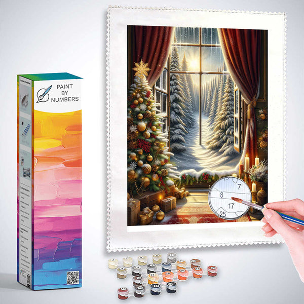 Paint by Numbers - Window in the Winter Forest